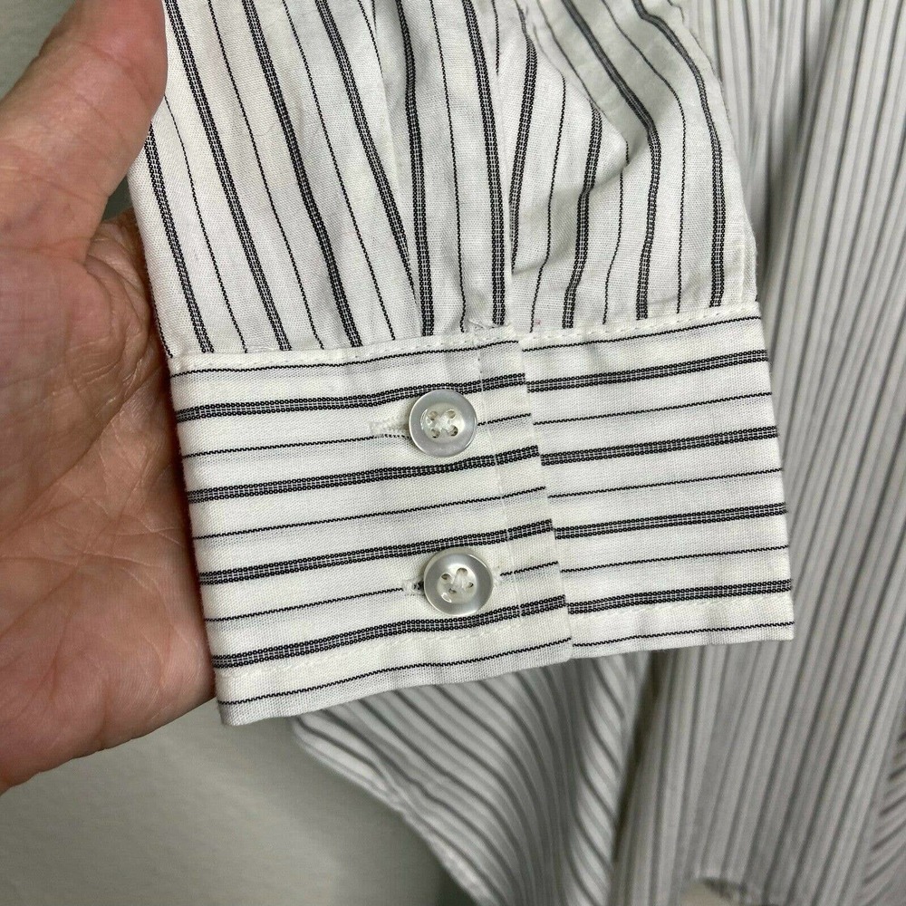 bp. Dramatic High Low Hem Striped Button Up Top - Picture 6 of 9